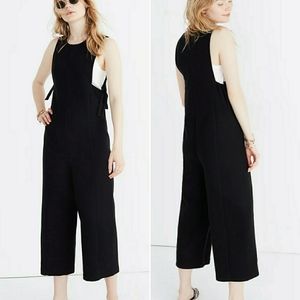 MADEWELL black texture & thread side tie jumpsuit